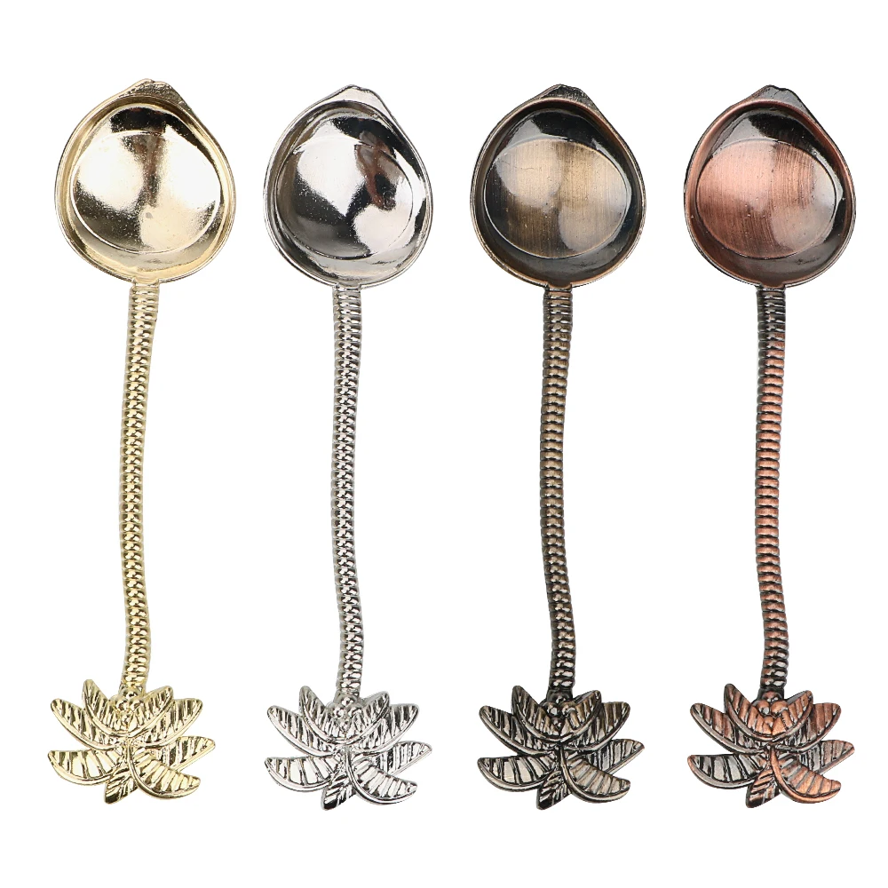 

Tableware Coconut Tree Shape Tea Coffee Spoon Ice Cream Dessert Spoon Vintage Royal Style Small Zinc Alloy for Bar Party