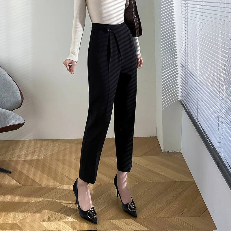 popular show thin autumn winter turnip pants pants design feeling all female since nine points straight waist trousers