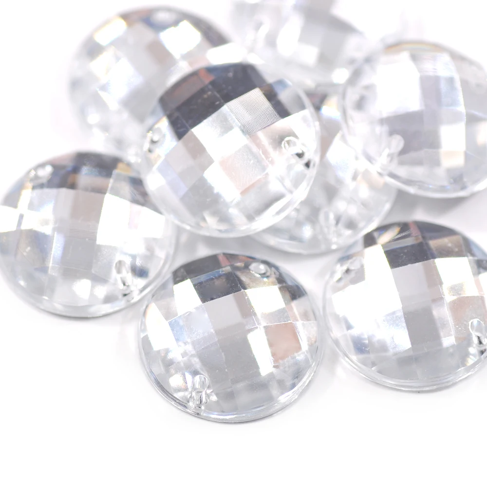 100 шт./лот белый круглый сетчатый стразы с плоской задней стороной акриловые