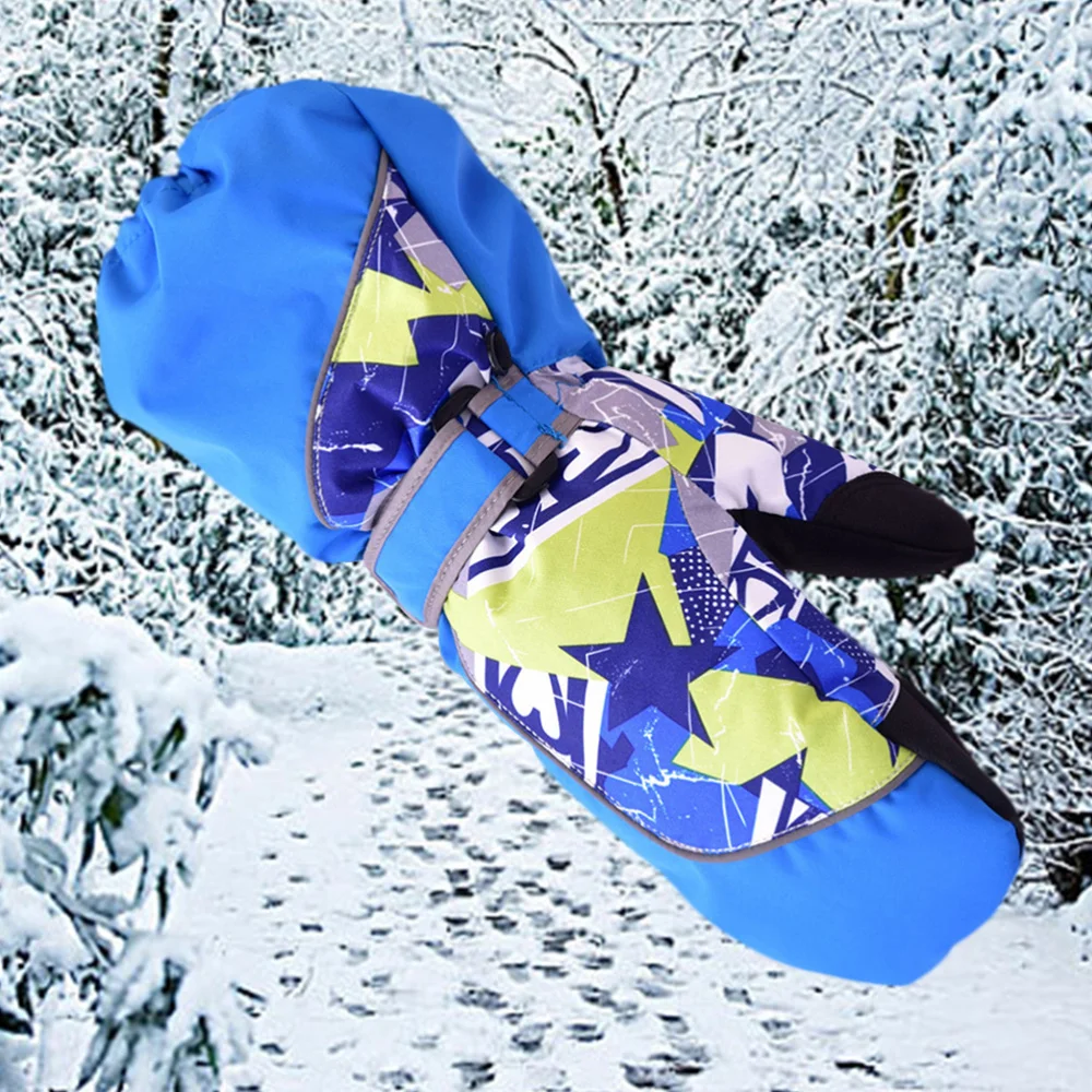 

Blue Children Sports Mitt Warm Waterproof Thicken for Mountain Climbing Hiking Ski Riding Outdoor Activities Size