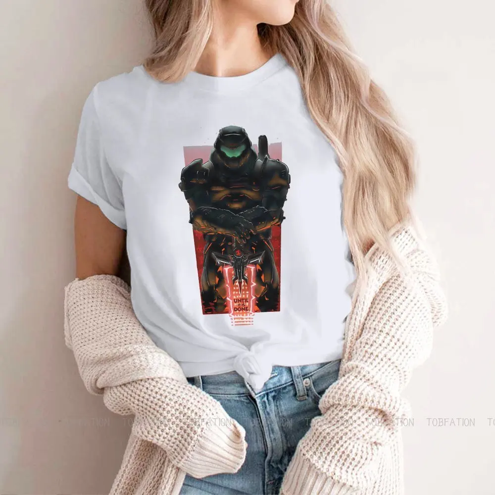 

Женская футболка до конца, базовые Топы с надписью Doom, вечная убийца, Ад думсго, Серафим, Хлопковая женская футболка 5XL, юмор