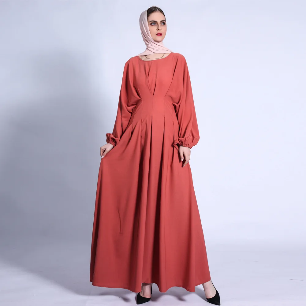 Рамадан искусственный кафтан свободный халат простой джалабия платье с длинными рукавами Abaya Исламская одежда для женщин арабские платья