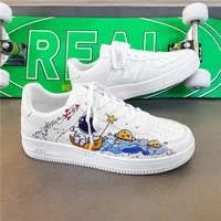 summer classics style men white skateboarding shoes outdoor walking jogging lace up shoes doodle new spring zapatillas men 522