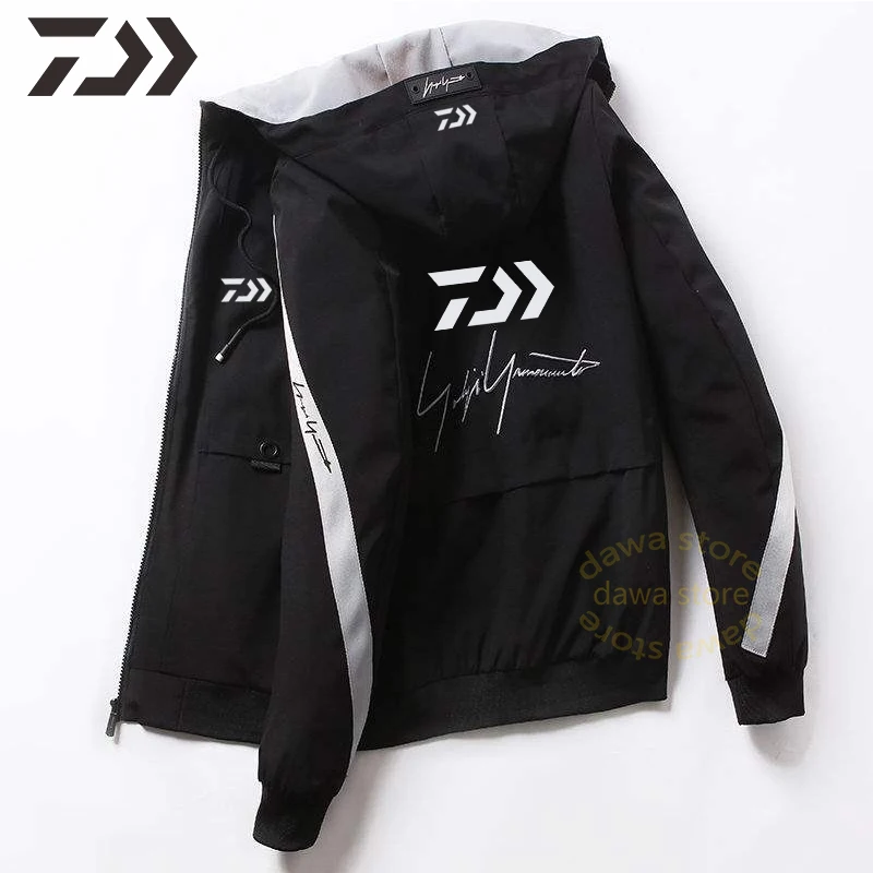 Рыбацкая куртка для мужчин с капюшоном в стиле пэчворк одежда рыбалки на молнии