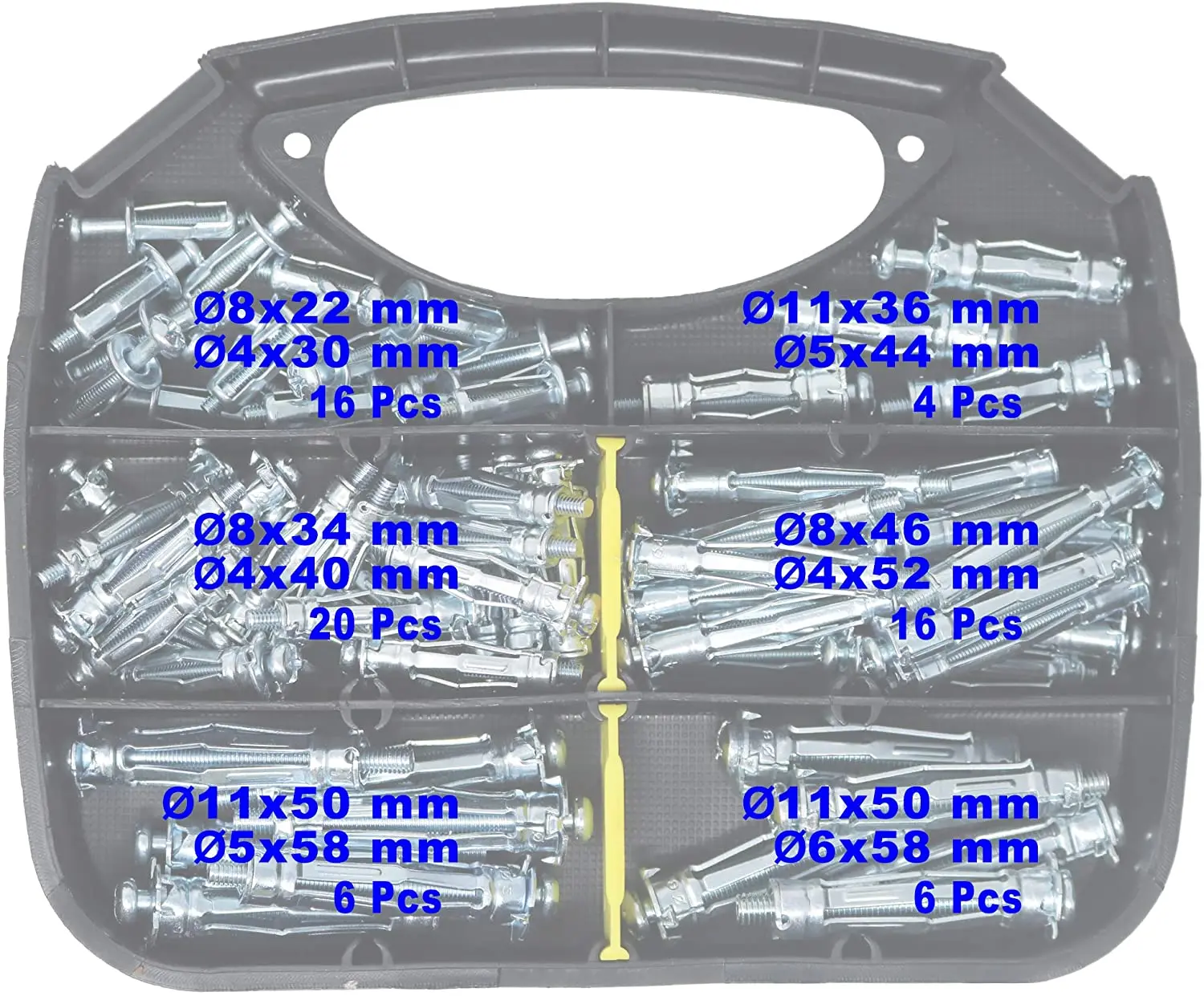 T.K.Excellent Zinc Plated Heavy Duty Metal PLASTERBOARD Cavity Wall FIXINGS Anchors Plugs Kit 68 Pieces |