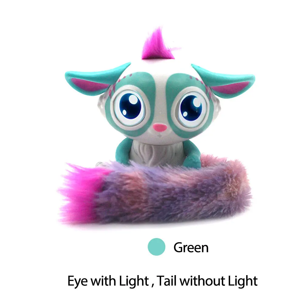 Милая плюшевая игрушка Acousto-optic Touch Interactive Pet волшебный цвет хвост фигурка лисы детские развивающие игрушки рождественские подарки для детей - Цвет: Green Tail No Light