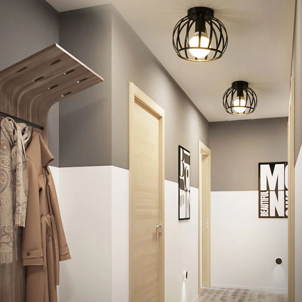 Винтажный скандинавский Ретро Железный квадратный потолочный светильник лампа