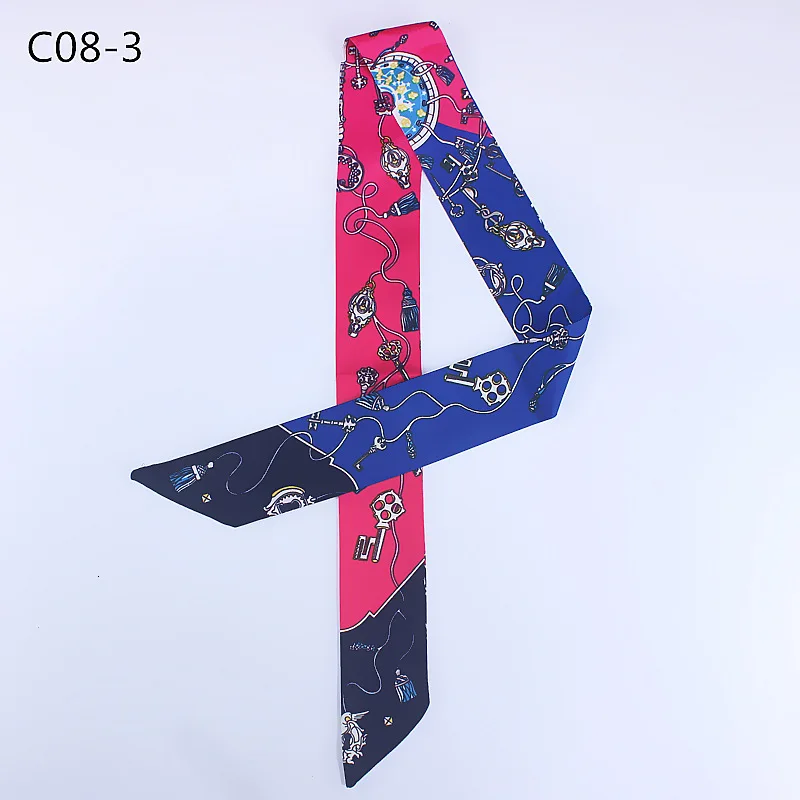 Замыкатель замка ключ печати с имитацией натурального шелка шарф Женская