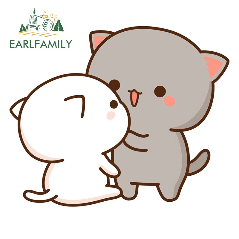 

EARLFAMILY 13 см x 12,2 см для милого кота мороженого Ван бампер наклейка на окно автомобиля водонепроницаемый личность Дело Аниме виниловая пленка для автомобиля