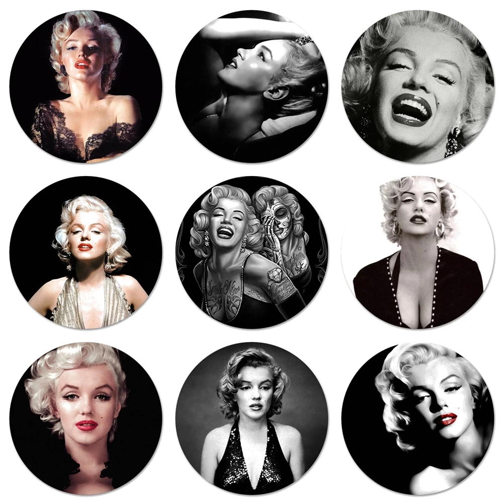 

Sexy Marilyn Monroe Icons Pins Badge Decoration Brooches Metal Badges For Backpack Decoration