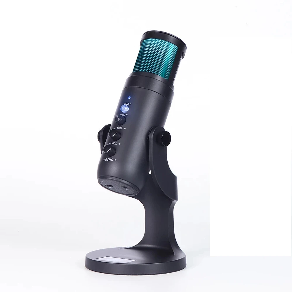 

Condenser Microphone for iPhone Android laptop Computers Professional USB Mic with Earphone jack for Gaming Streaming Video