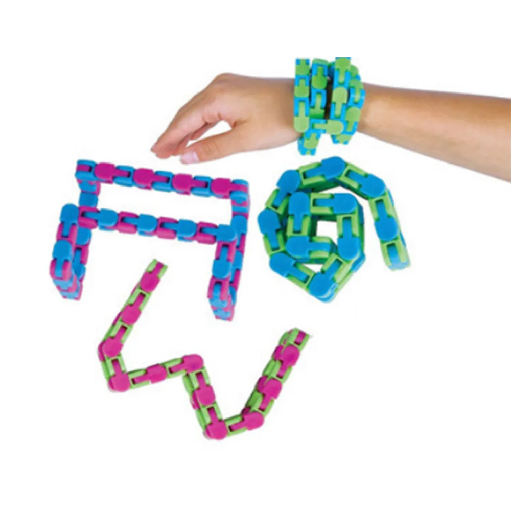 

24 Links Snake Puzzles Classic Sensory Toy Wacky Tracks Snap and Click Fidget Decompression Toys Kids Autism