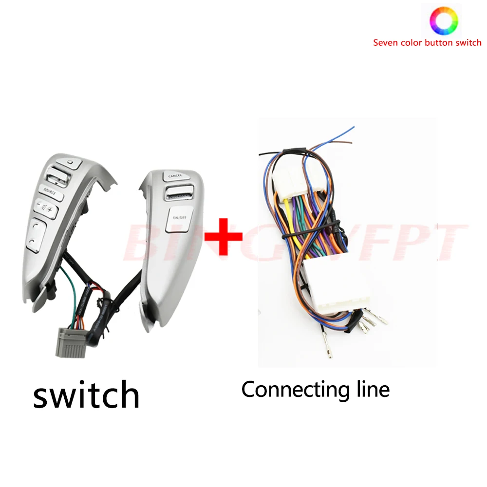 

Seven colors steering wheel Cruise Control button For Nissan New Sylphy Livina Tiida switch control car accessories