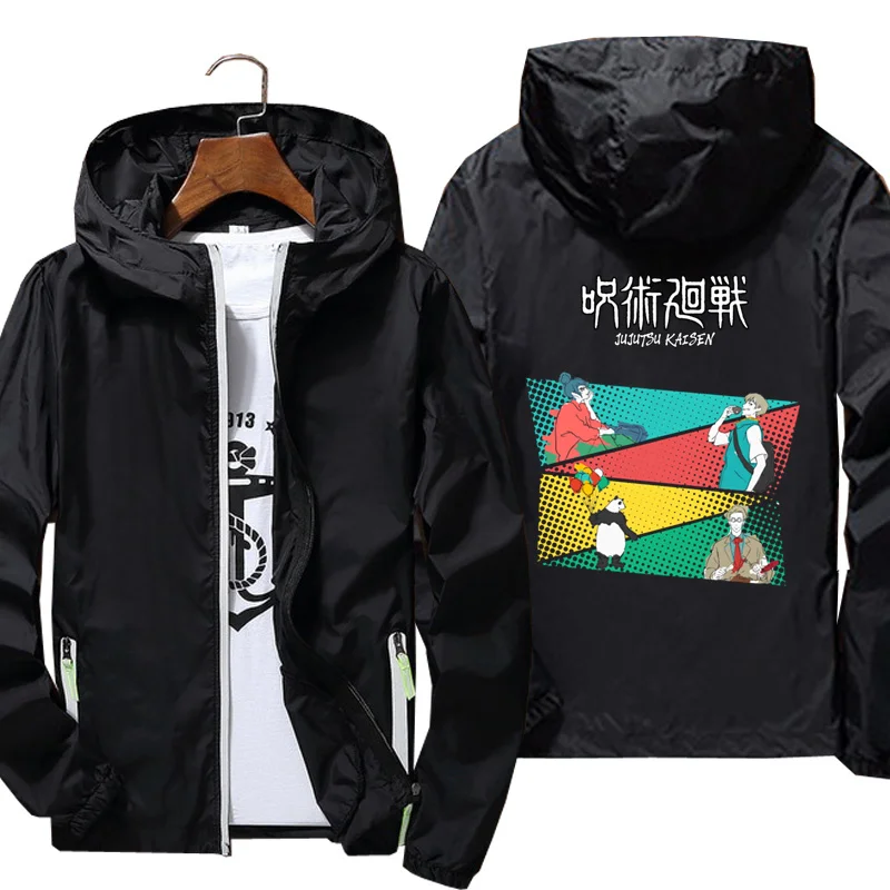 

Коллекция 2021 года, мужские куртки juютсу касин, литая ветрозащитная куртка, светоотражающая кожаная Солнцезащитная брендовая куртка с принт...