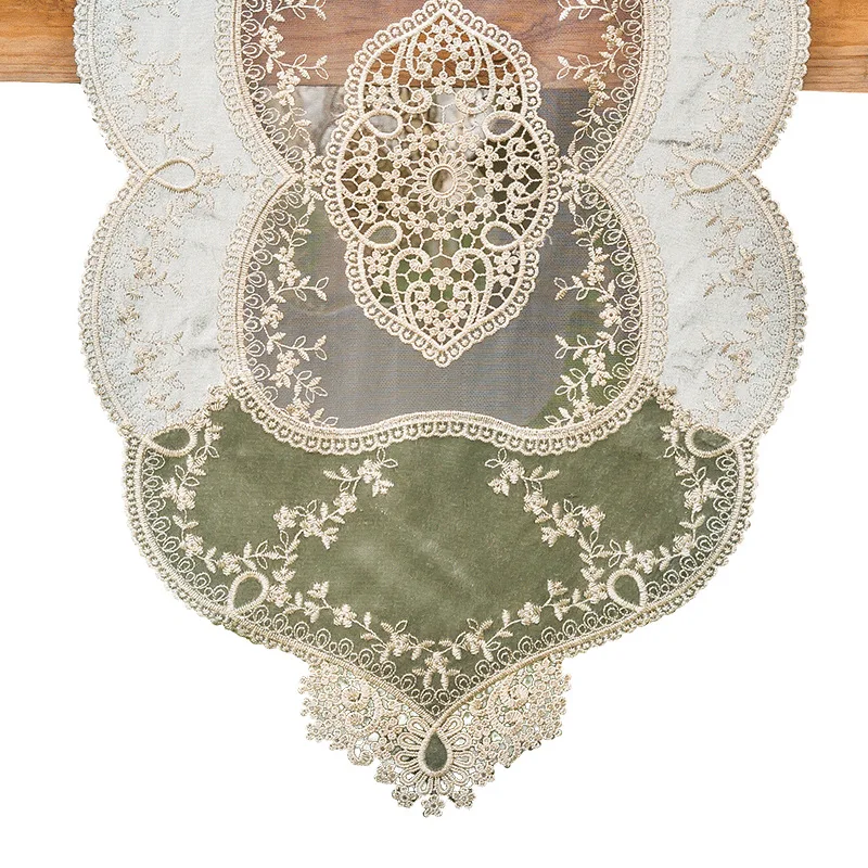 

Table Flag Luxury European-Style ins tablecloth strip antependium lace table flag light luxury table restore ancient ways