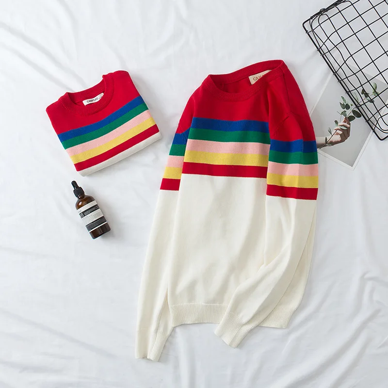 Рождественские одинаковые комплекты для семьи Детский свитер осенние детские