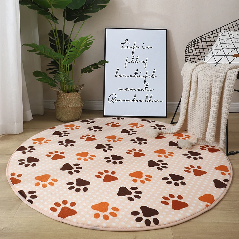 

Thicken Round Carpet Coral Velvet Living Room Carpets Soft Children Play Mats Absorbent Non-slip Bedroom Rug Yoga Pad Home Decor