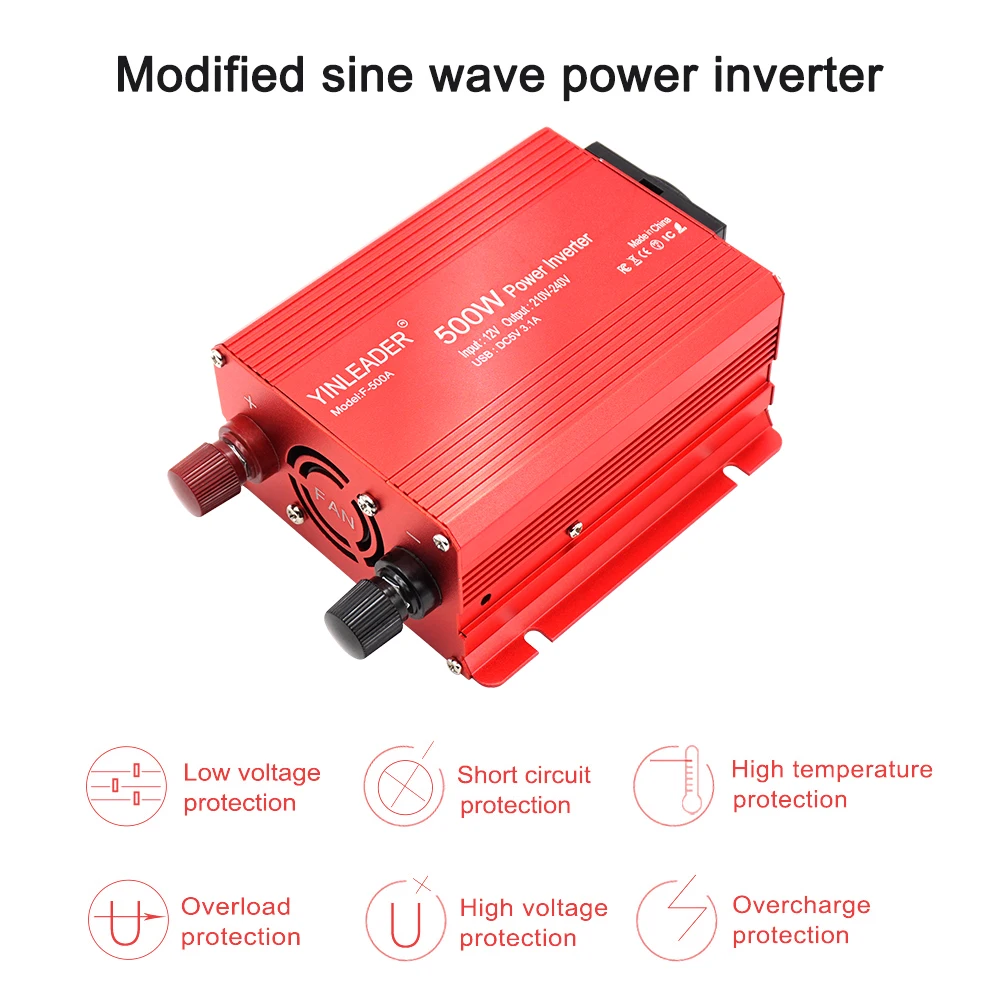 Усилитель мощности инвертор 1000 Вт ЕС Автомобильный Инвертор солнечной энергии
