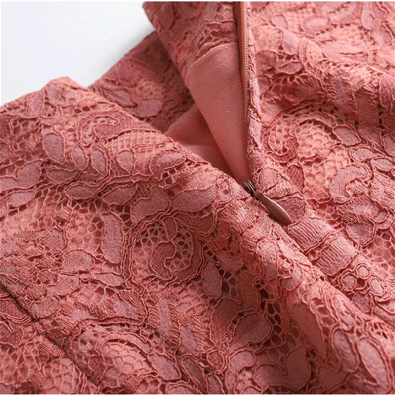 

2021 Spring Summer Fashion New Water-Soluble Lace High Waist Slimming Hip-Length Mid-Length A-Line One-Step Skirt Female Trendy