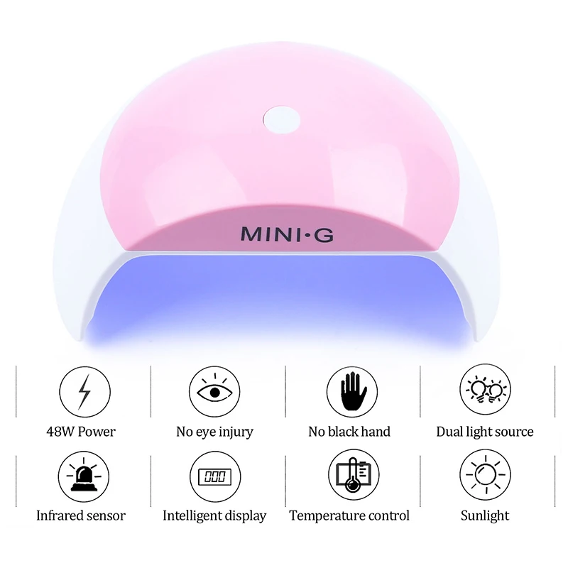 Лампа для ногтей с умным датчиком 48 Вт Сушилка ультрафиолетовая лампа не черная
