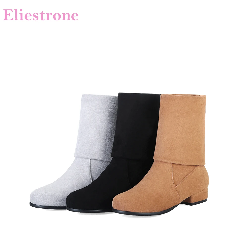 

Женские ботинки с круглым носком, на среднем каблуке, размеры 12, 33, 43, 52