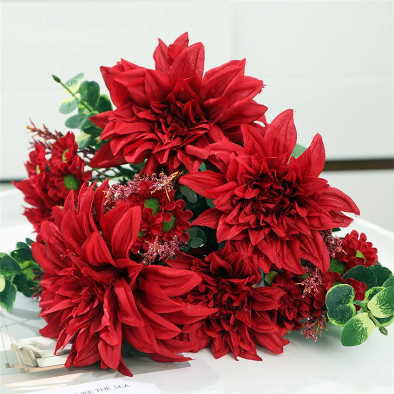 Новинка 1 шт. имитация вилки Далии цветочный пол для дома гостиницы гостиной