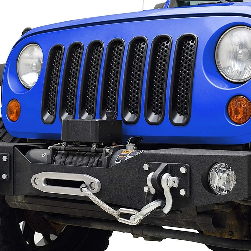 7 шт клип-в сетку решетка вставки крышка подходит для 07-15 Jeep Wrangler JK-матовый черный |
