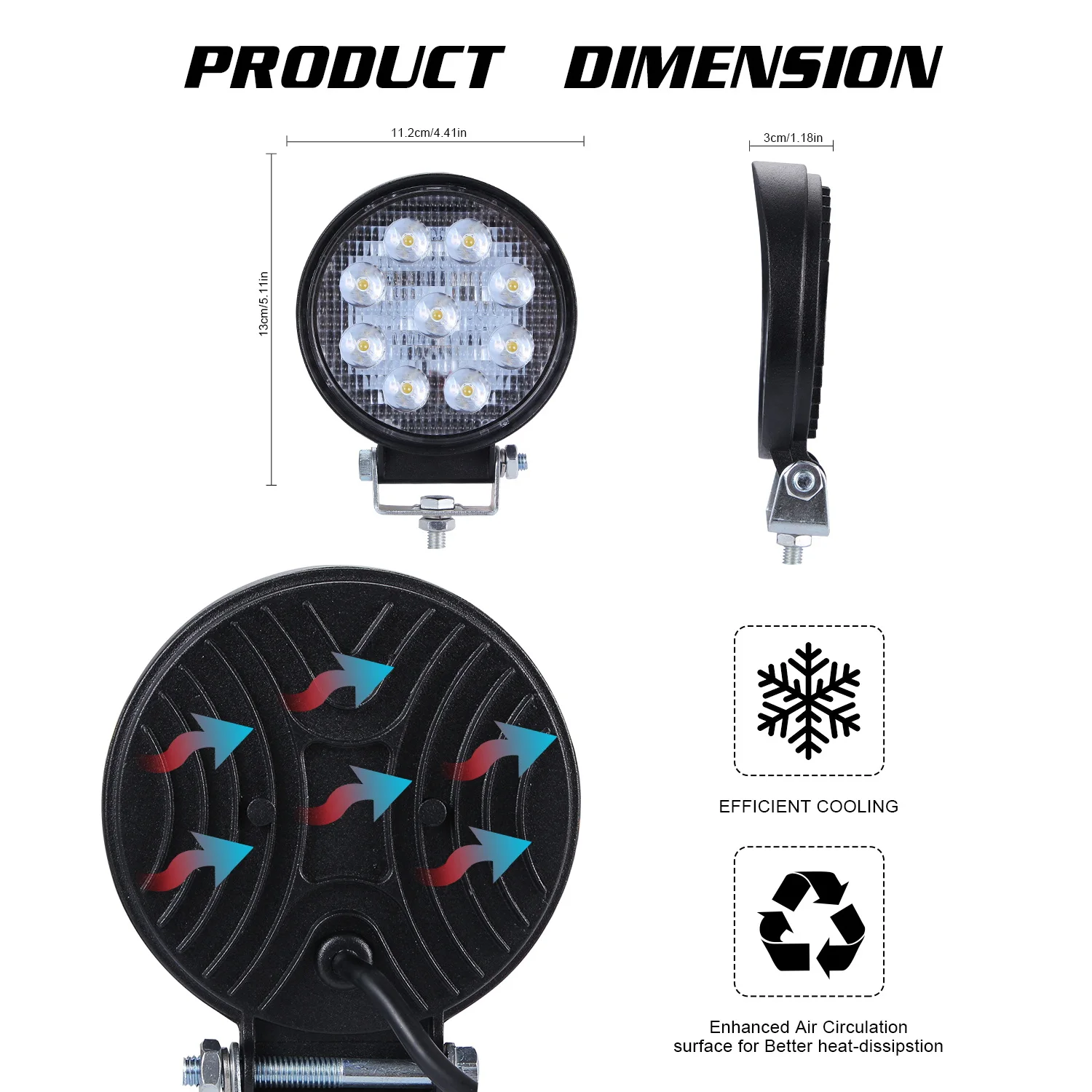 4 дюйма Автомобильный светодиодный рабочий свет круглый ультра тонкий 90 Вт