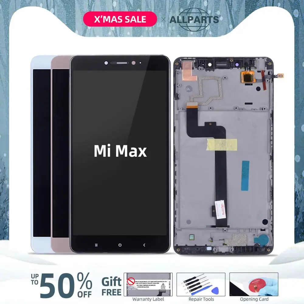 Дисплей для XIAOMI Mi Max LCD в сборе с тачскрином на рамке 6.44'' Черный и белый золото