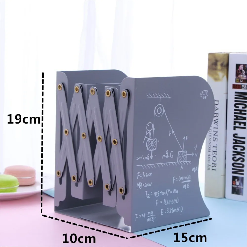

Metal Adjustable Bookshelf Bookends Iron Hollow Decorative Book Ends Shelf Holder Stand For Books Organizer Stationery