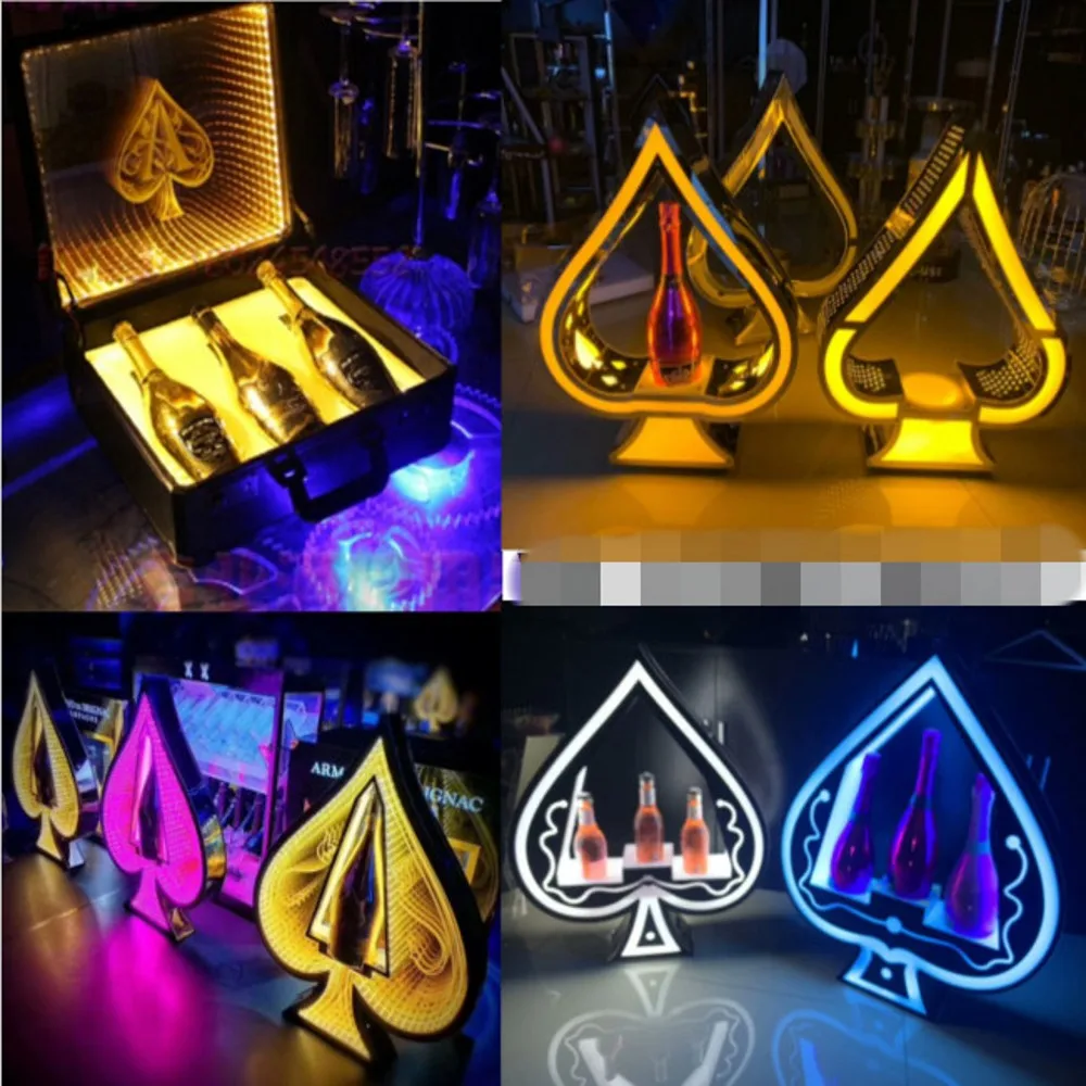Ace of Spade-botella de champ&aacute;n LED recargable, soporte para botella de vino, c&oacute;ctel en crecimiento, para club nocturno, fiesta, sal&oacute;n, Bar-1
