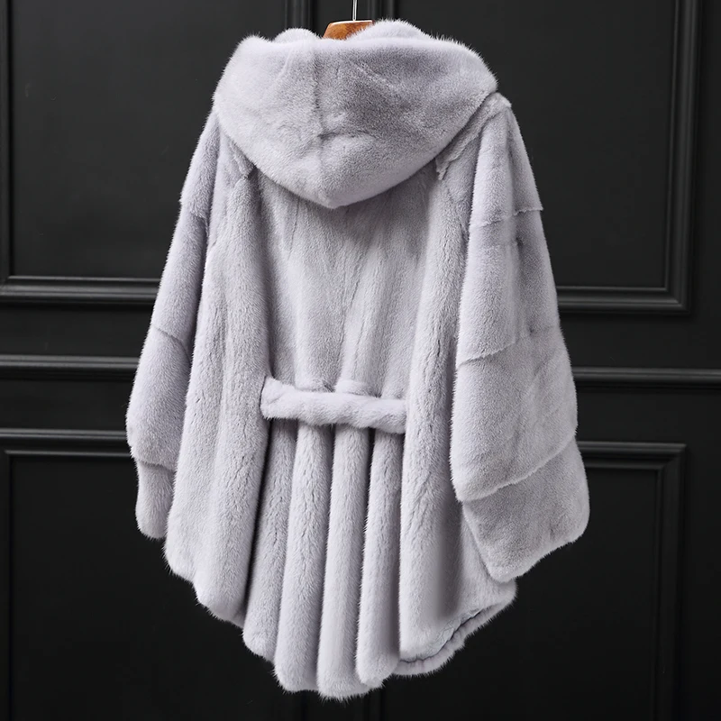 2019 inverno новая полностью из норки шуба longa seque das mulheres balancha onda Da Moda com capuz casaco de pele
