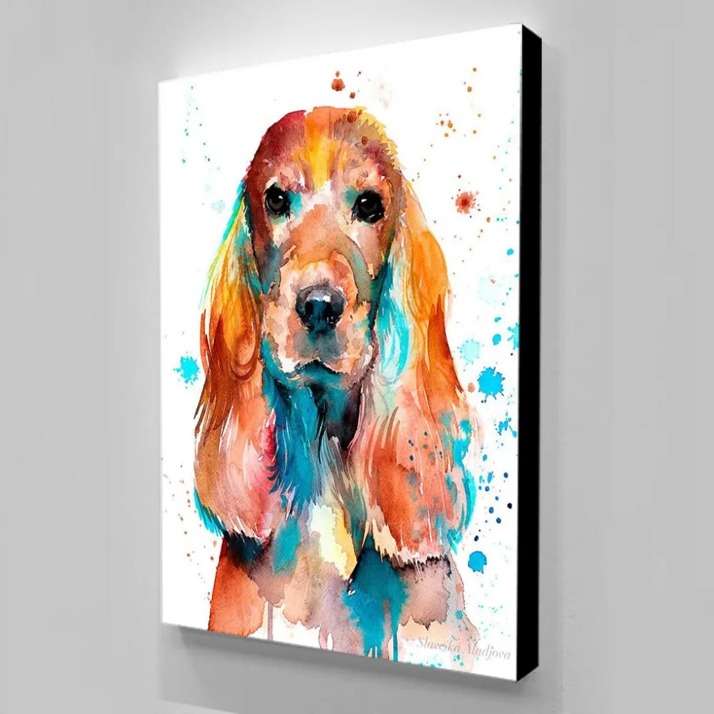 

Новые HD принты модульные абстрактные картины собака акварелью Картина Wall Art украшение для дома, простой постер на стену в спальню