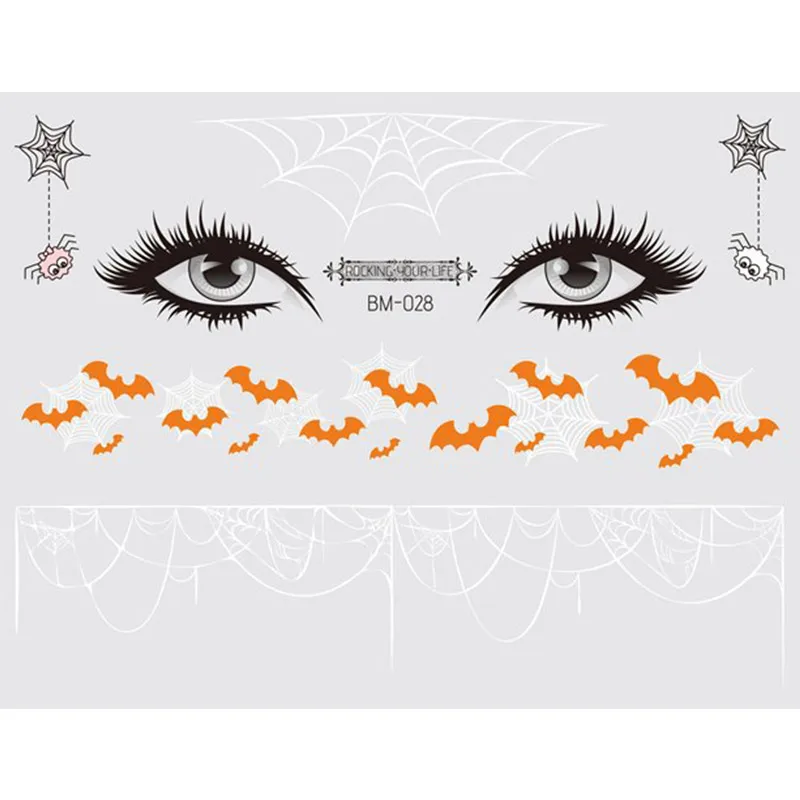 1 шт наклейки для лица Детский костюм хеллоуина паук веб-наклейки временных