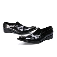 italian mens genuine leather business dress casual leather shoes luxury black footwear wedding formal shoes