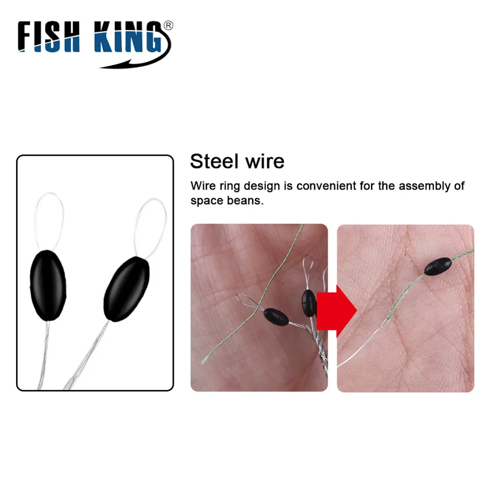 FISH KING 10 шт./лот 6 в 1 черная резиновая овальная рыболовная снасть поплавок стопор