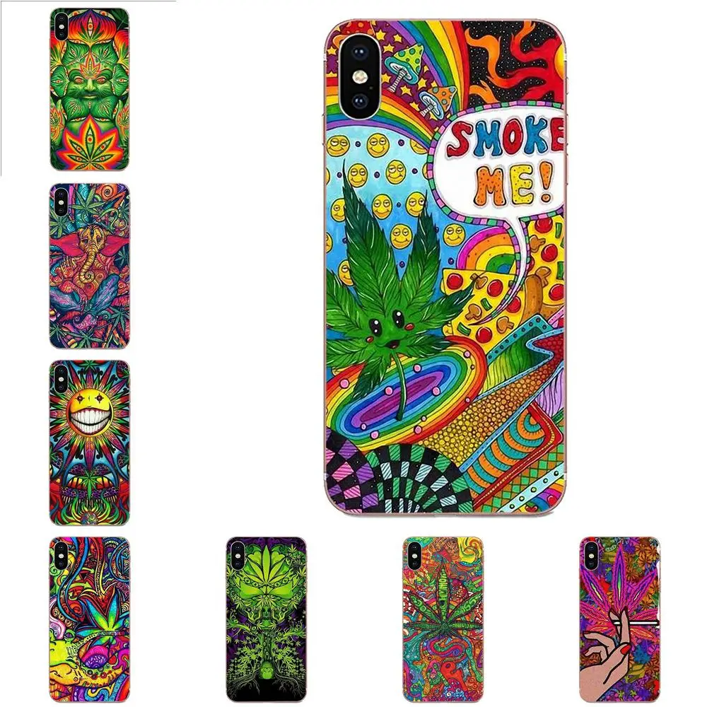 Психоделический художественный постер Ganja Pot Leaf для HTC U11 Life Capa Plus U 11 U12