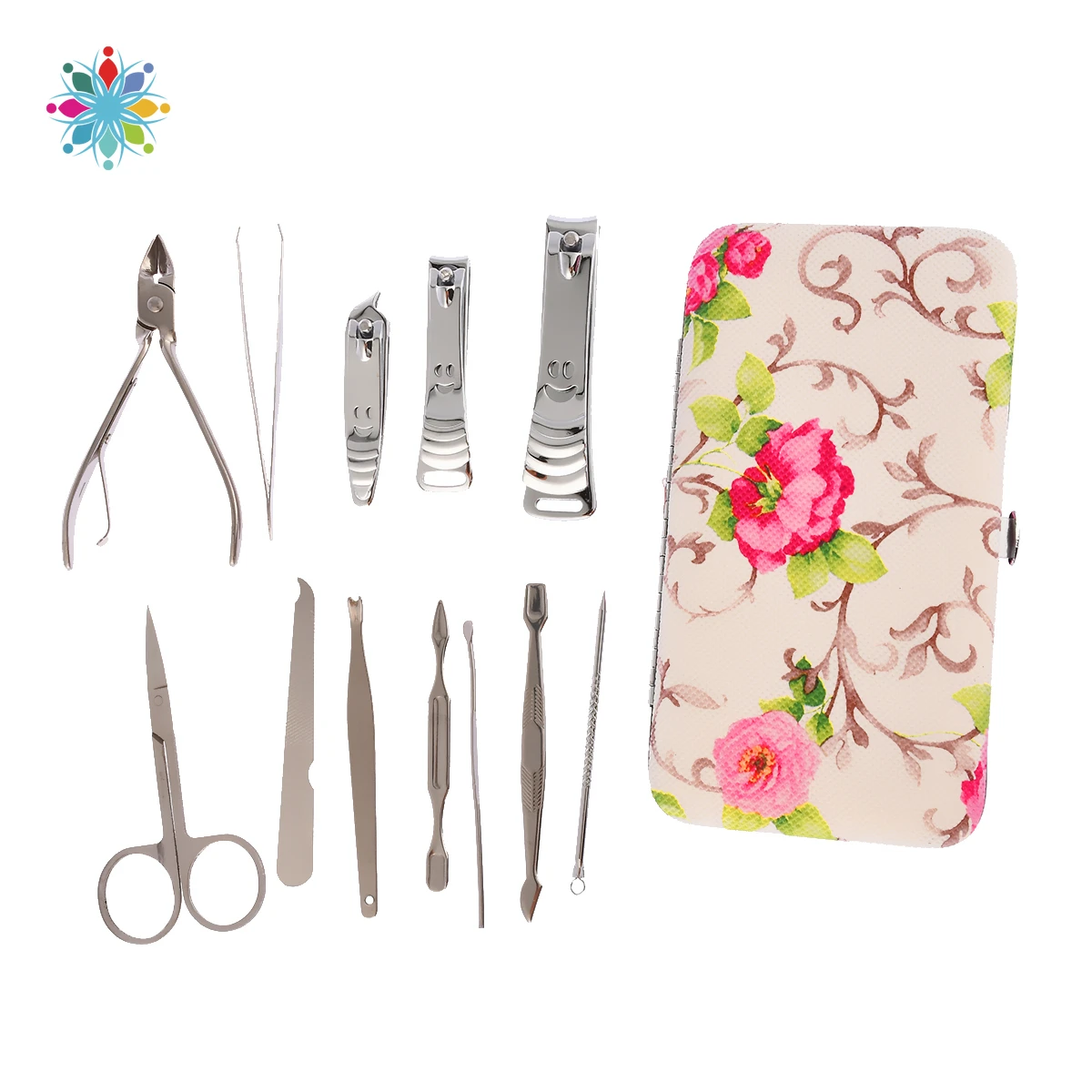 

12pcs Manicure Set Pedicure Scissor Cuticle Knife Ear Pick Nail Clipper Kit Stainless Steel Nail Care Tool Manicure Set