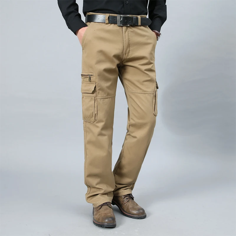 

Новинка 2020, уличные тактические свободные плотные теплые брюки-карго, мужские прямые брюки в стиле милитари, мужские повседневные хлопковы...