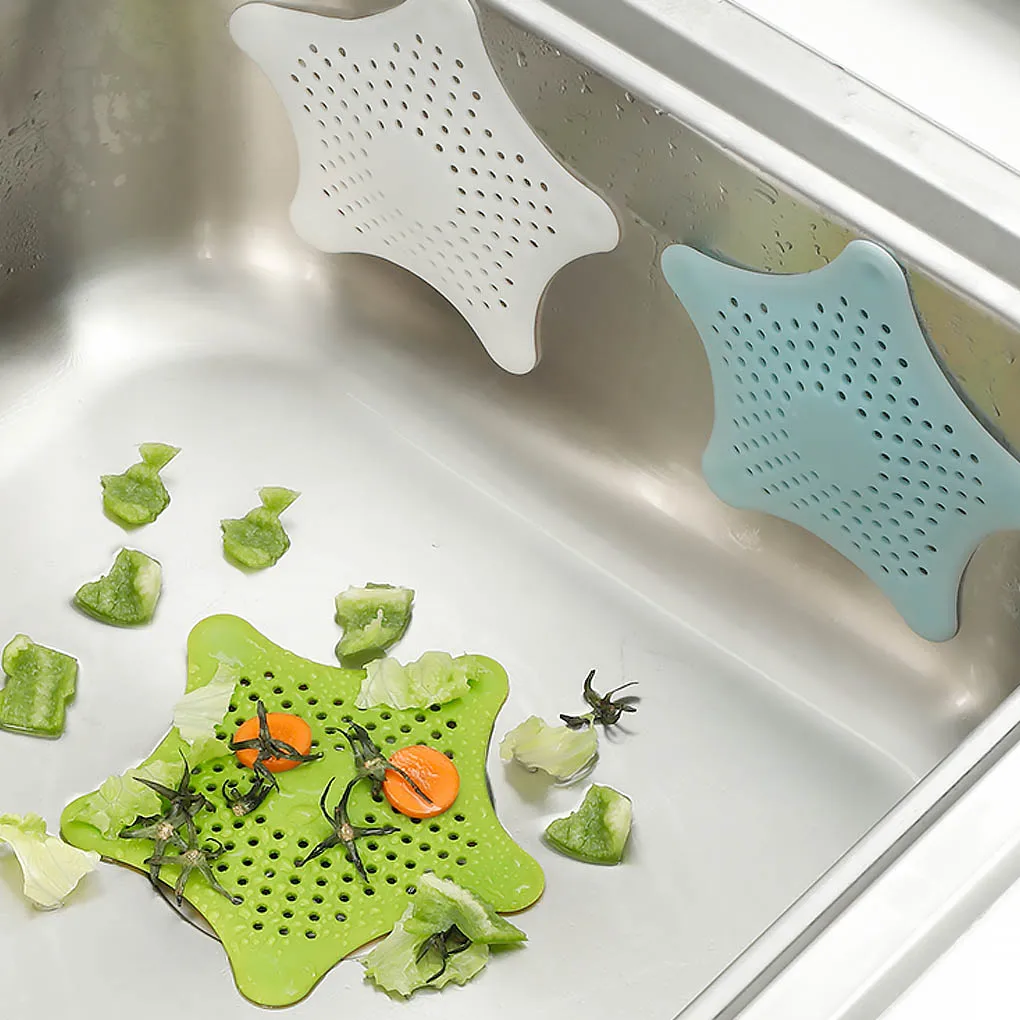 

Sewer Drain Outlet Filter Five-Pointed Star Sink Filter Suction Cup Bathroom Bathtub Floor Drain Plug Kitchen Bathroom Supplies