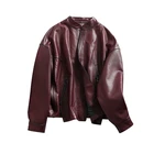 Новинка 2020, осенне-зимние женские куртки Haining из искусственной кожи черного и синего цвета, женская верхняя одежда из искусственной кожи на молнии с карманами, мотоциклетное пальто с поясом