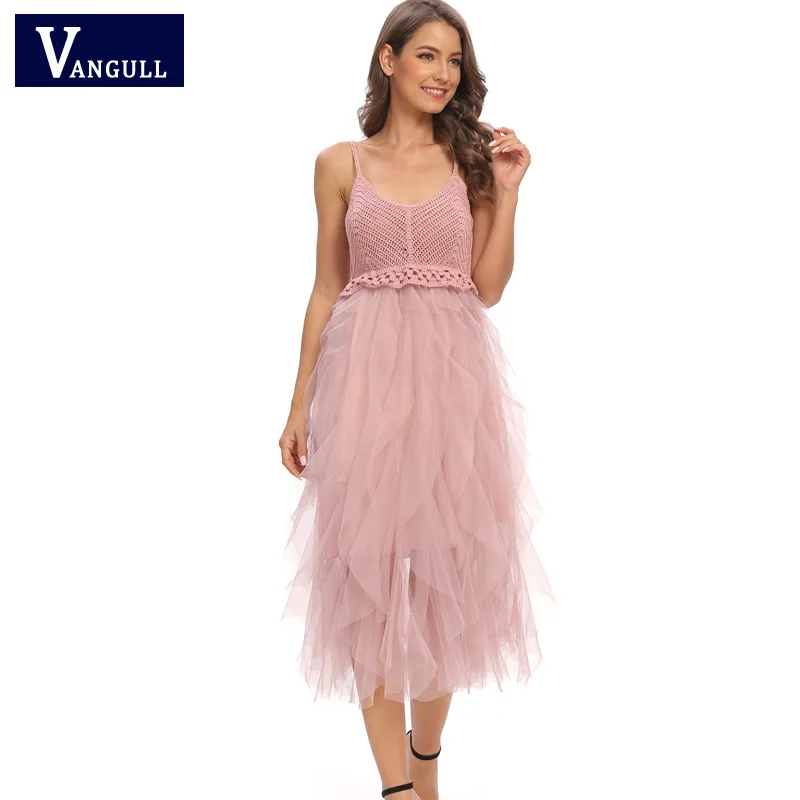 Женское кружевное платье Vangull вечерние ажурные платья Макси с сеткой для весны и