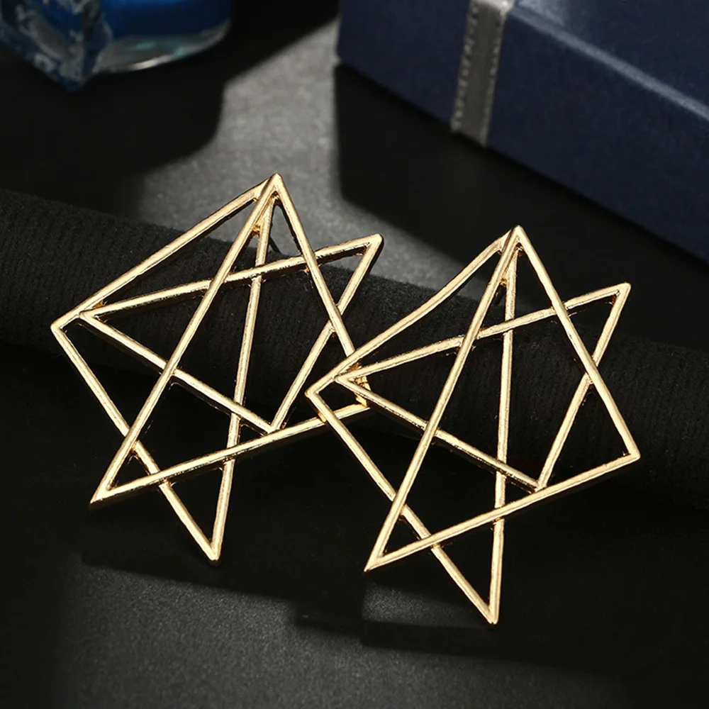 2019 Новые Модные Простые винтажные большие геометрические серьги со звездами для