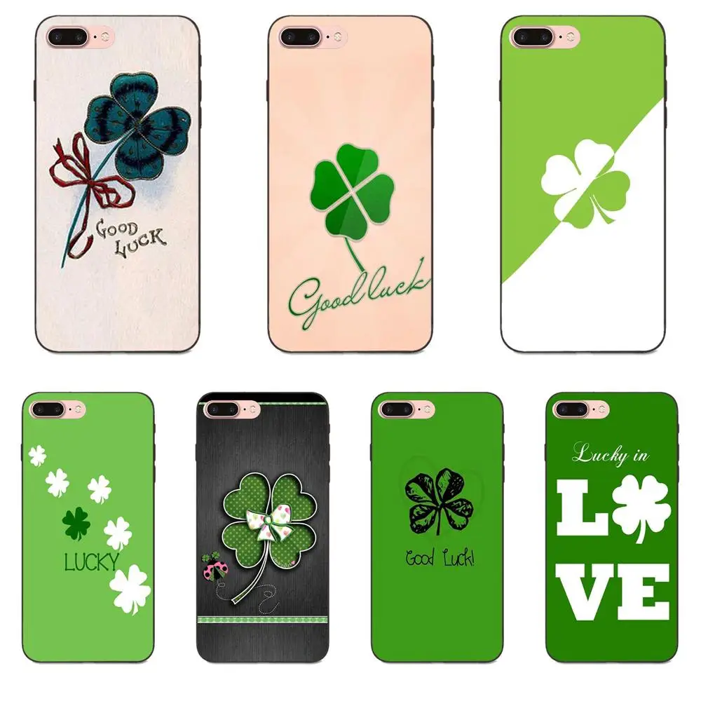 Мягкий ТПУ мобильный телефон Lucky Four Leaf Clover для Huawei nova 2 Plus 2S 3i 4 Y3 Y5 II Y6 Y7 Y9 Lite Prime 2017 2018