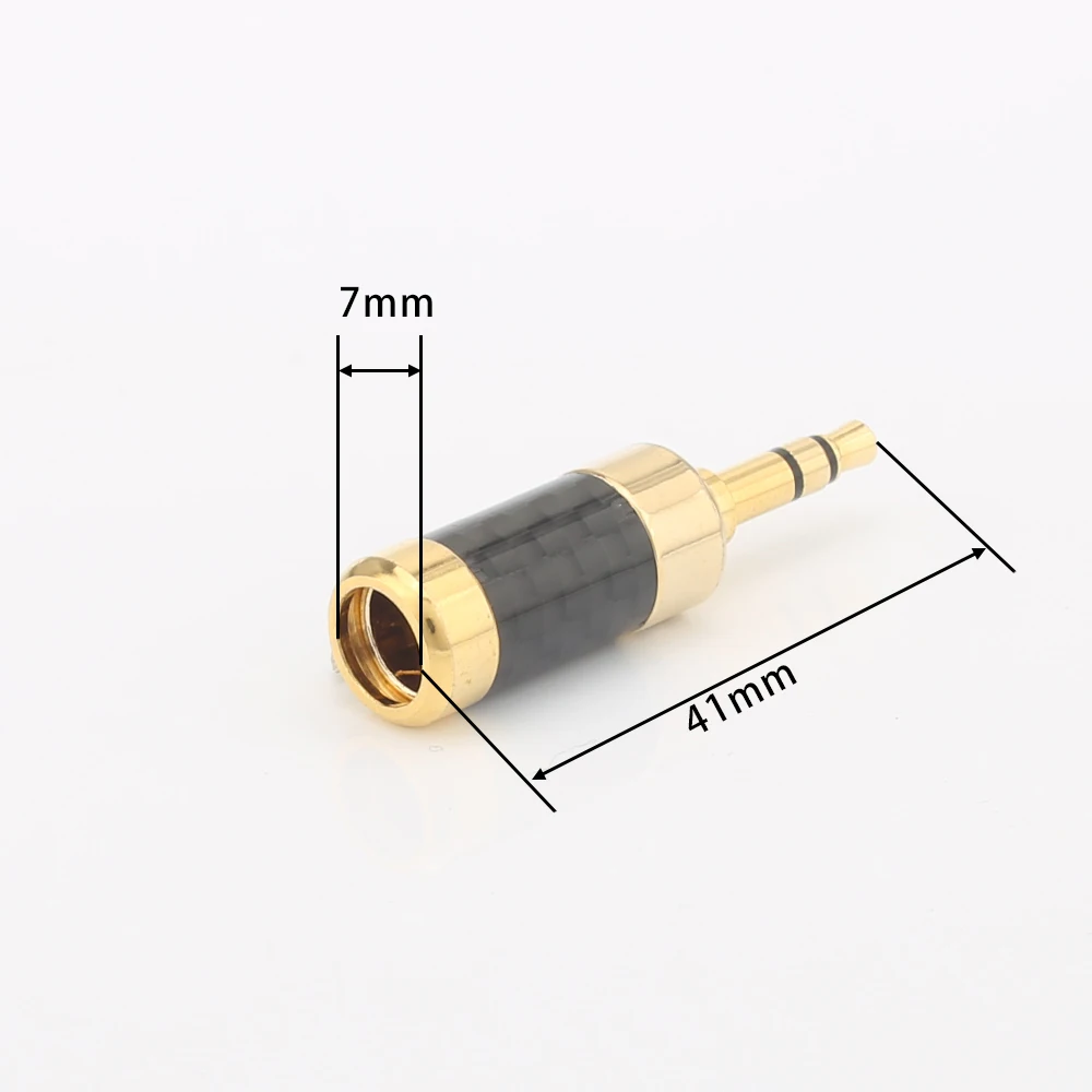 2pcs Audiocrast HP004 Gold Plated Straight 3.5mm Stereo Mini Plug Connector Carbon Fiber Earphone