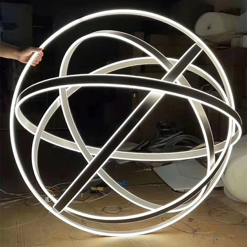 Креативная ротарная люстра "Глобус" с большим светодиодным кольцом, 360-градусной поворотной, для декора гостиной (новинка 2020 года).