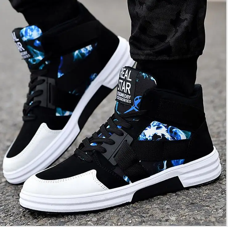 

2021 autumn fashion camouflage high-top lace-up shoes men's shoes men's trend casual student street dance shoes