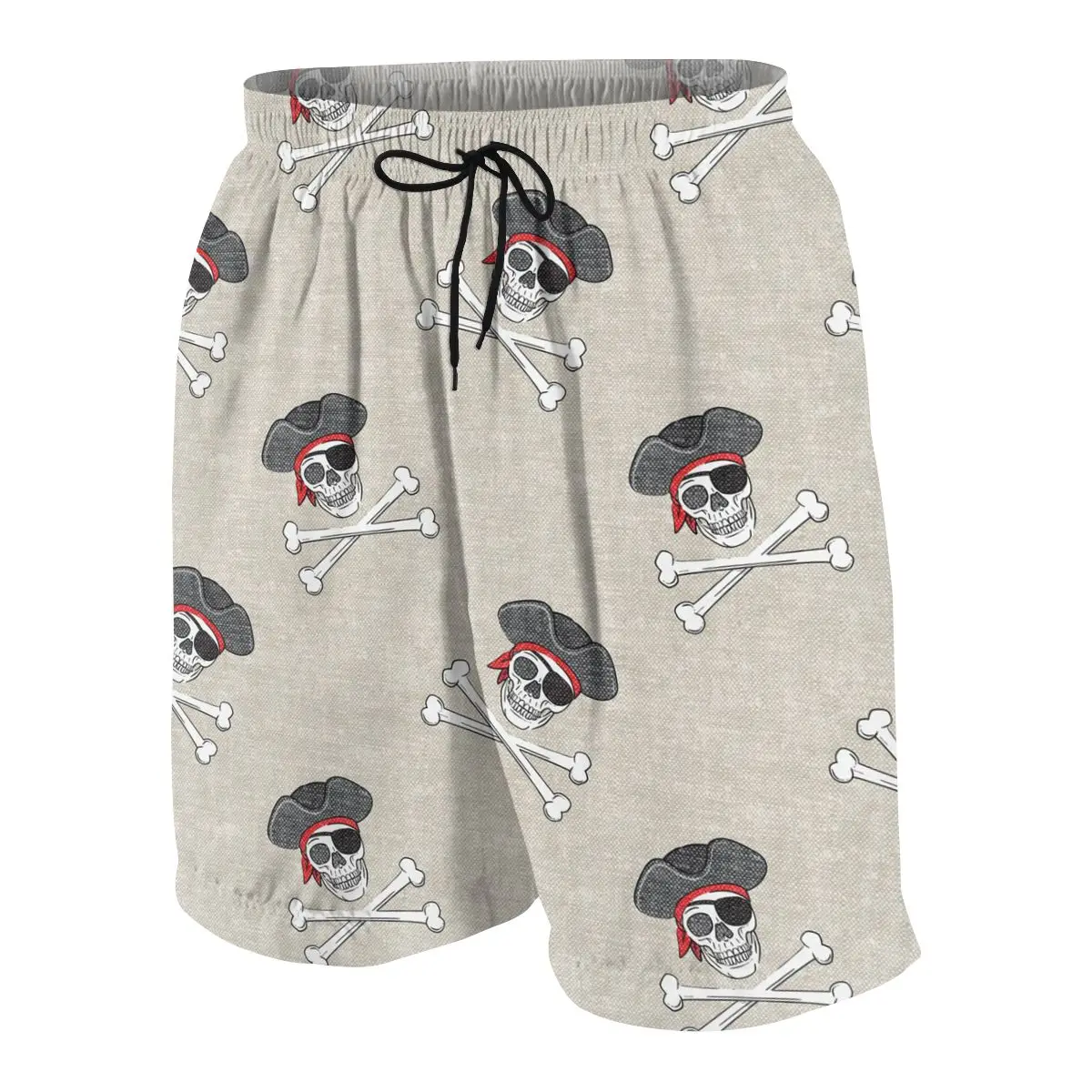 Пляжные штаны для подростков с 3D-принтом пиратского черепа быстросохнущие шорты