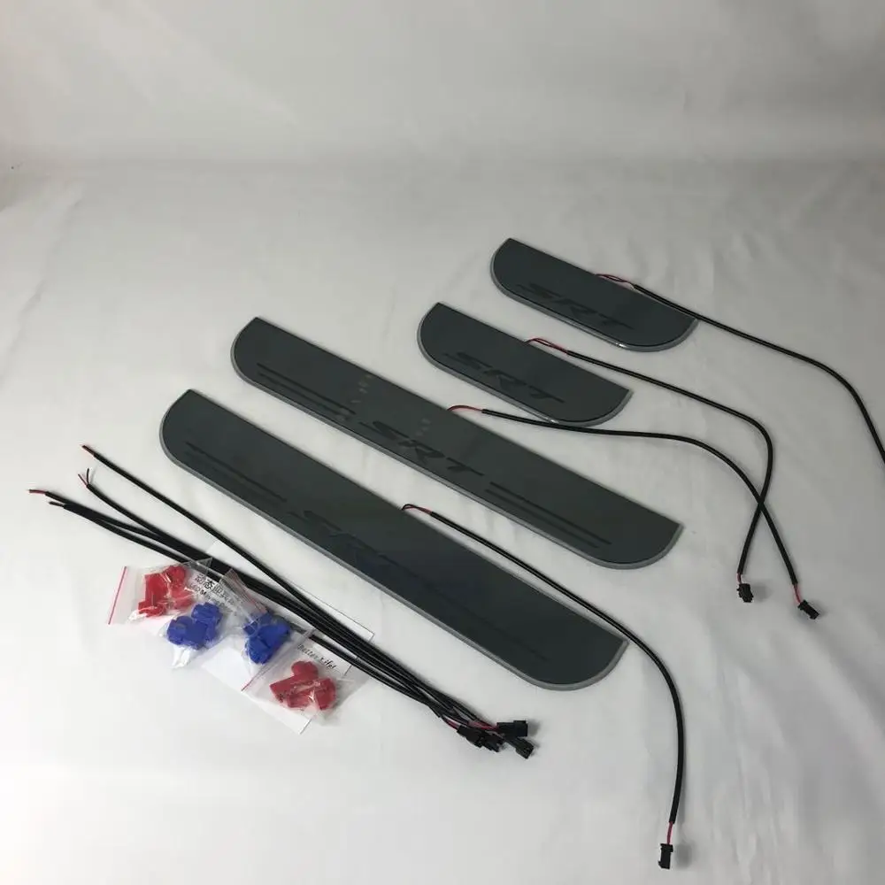 

Osmrk led moving door scuff for jeep GRAND CHEROKEE srt dynamic door sill plate flat lining overlay flowing/fixed light