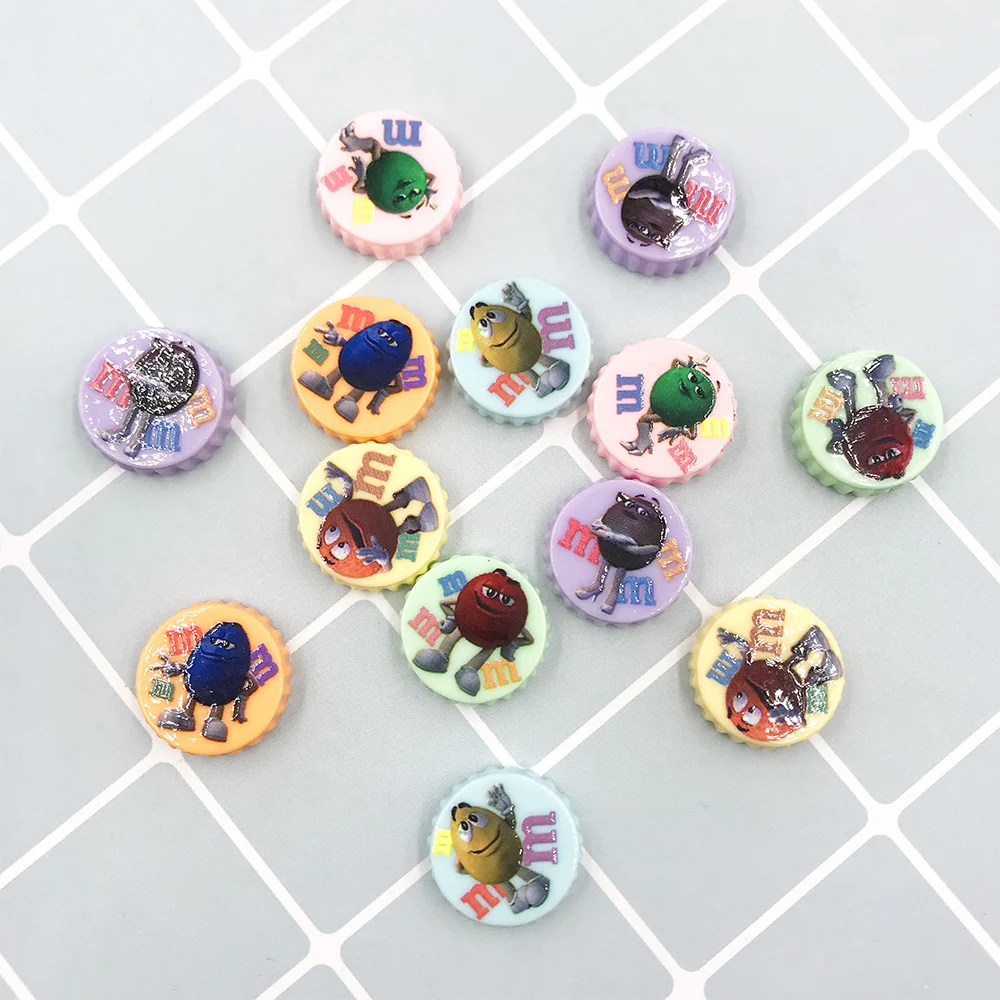 10 шт. каваи M Bean крышка бутылки плоская задняя Смола Кабошон Украшения для